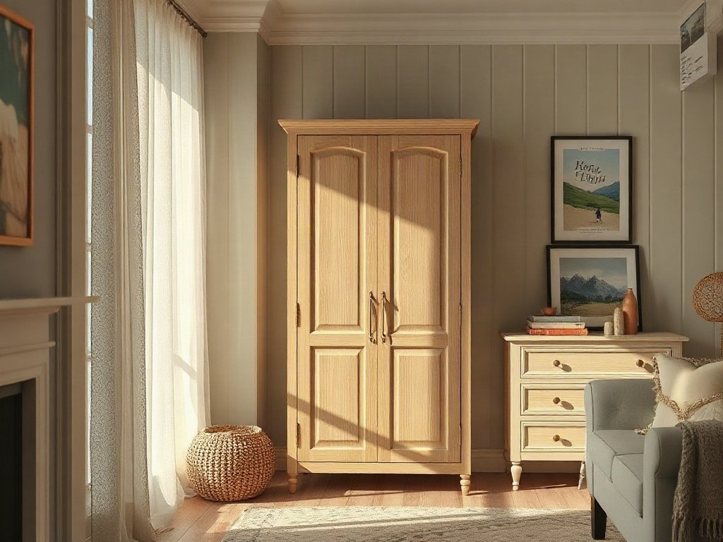 Tủ áo hai cánh nhỏ gọn trong không gian ấm áp