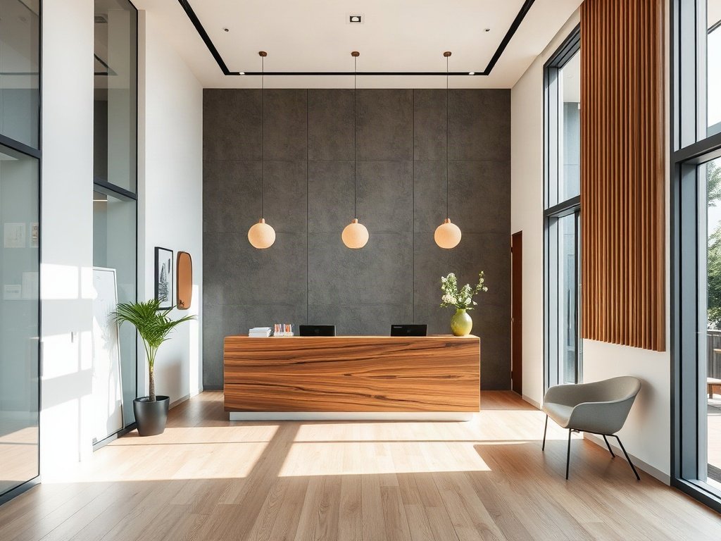 Khu vực tiếp tân công ty Việt Nam hiện đại
