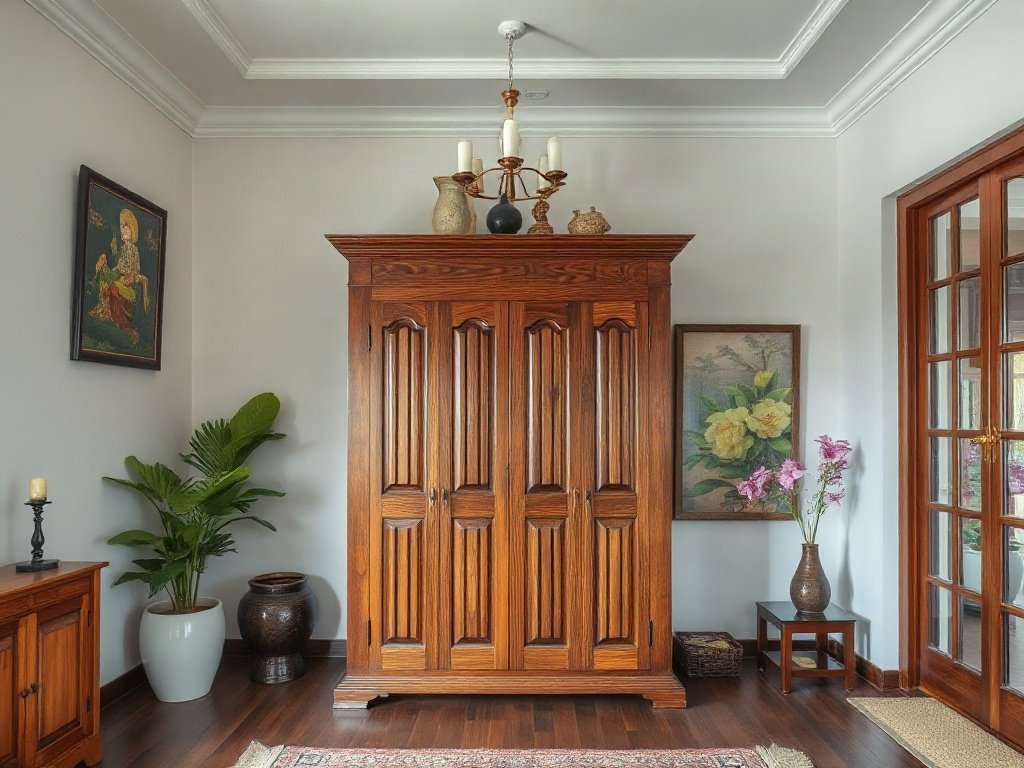 Ngôi nhà Việt Nam đẹp mắt với tủ quần áo gỗ lớn chi tiết