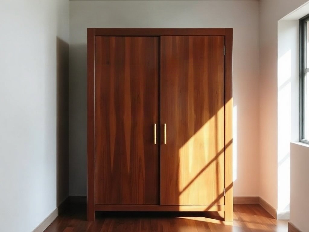 Tủ quần áo gỗ hai cánh, phòng Việt tràn ngập ánh sáng