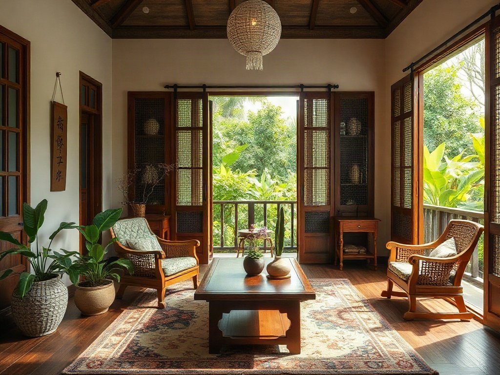 Không gian nhà Việt Nam yên bình với đồ gỗ