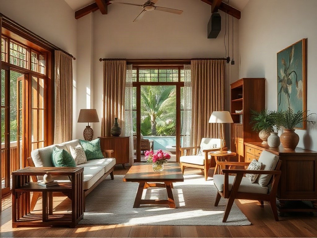 Không gian sống Việt Nam trang nhã với nội thất gỗ