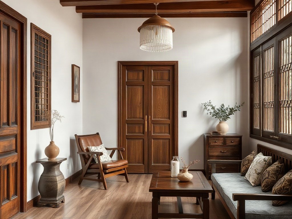 Trang trí nội thất truyền thống Việt Nam với gỗ và ánh sáng tự nhiên