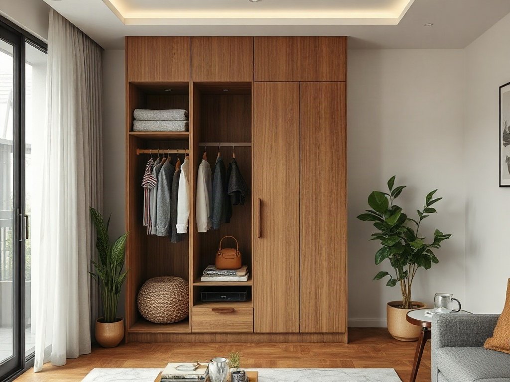 Tủ quần áo gỗ tiết kiệm diện tích trong môi trường nhà Việt Nam