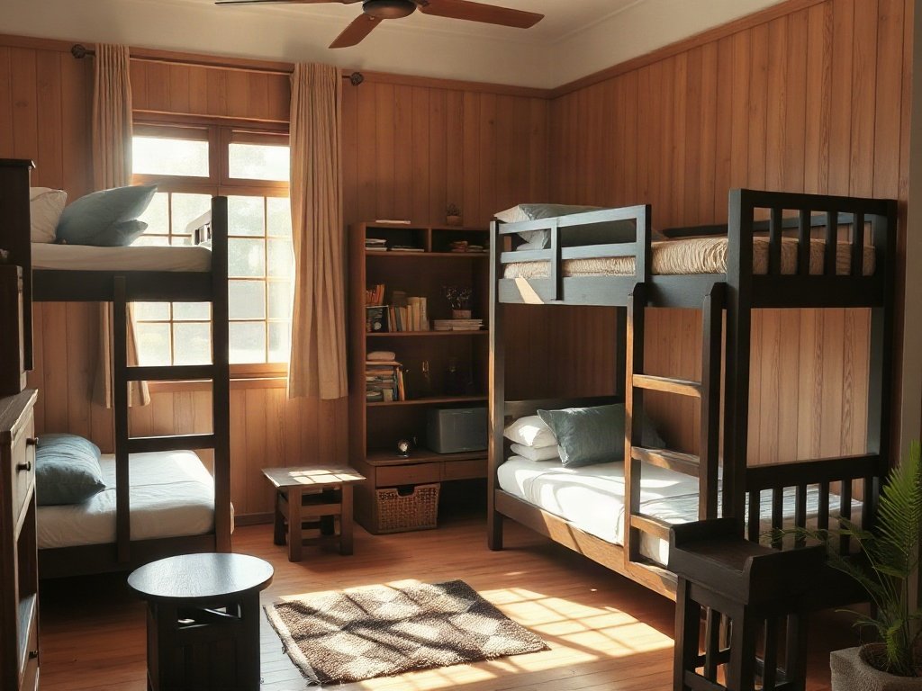 Giường tầng gỗ trong gia đình ấm cúng Việt Nam