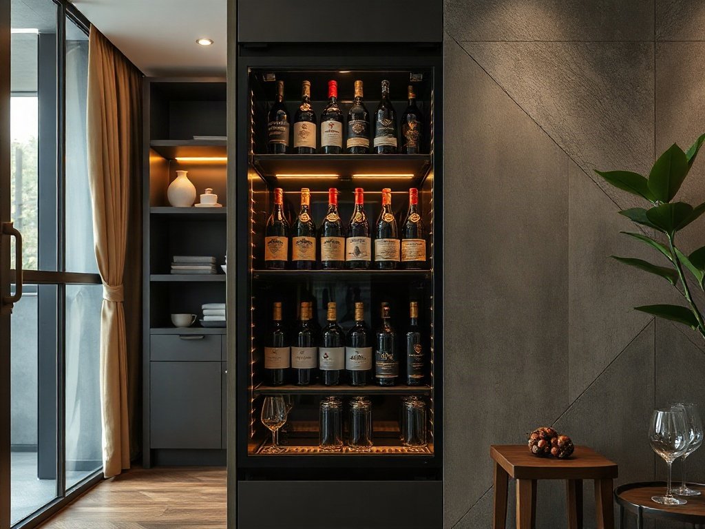 Trưng bày rượu tinh tế trong căn hộ đô thị Việt Nam