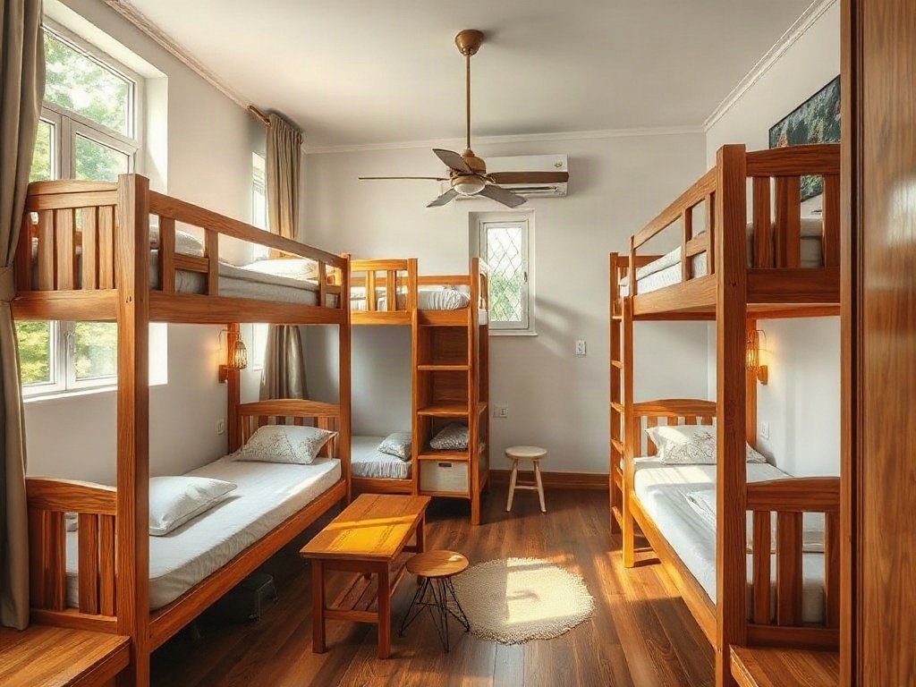 Căn hộ kiểu Việt với giường tầng gỗ