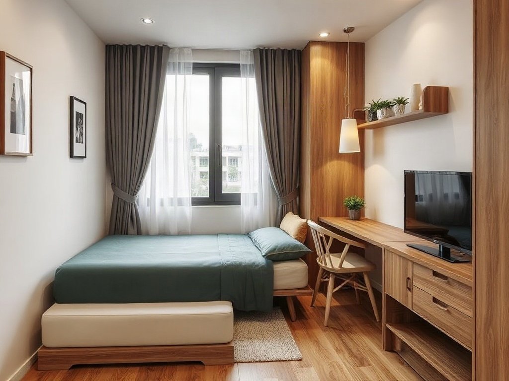 Căn hộ nhỏ tối ưu với giường xếp tại Việt Nam