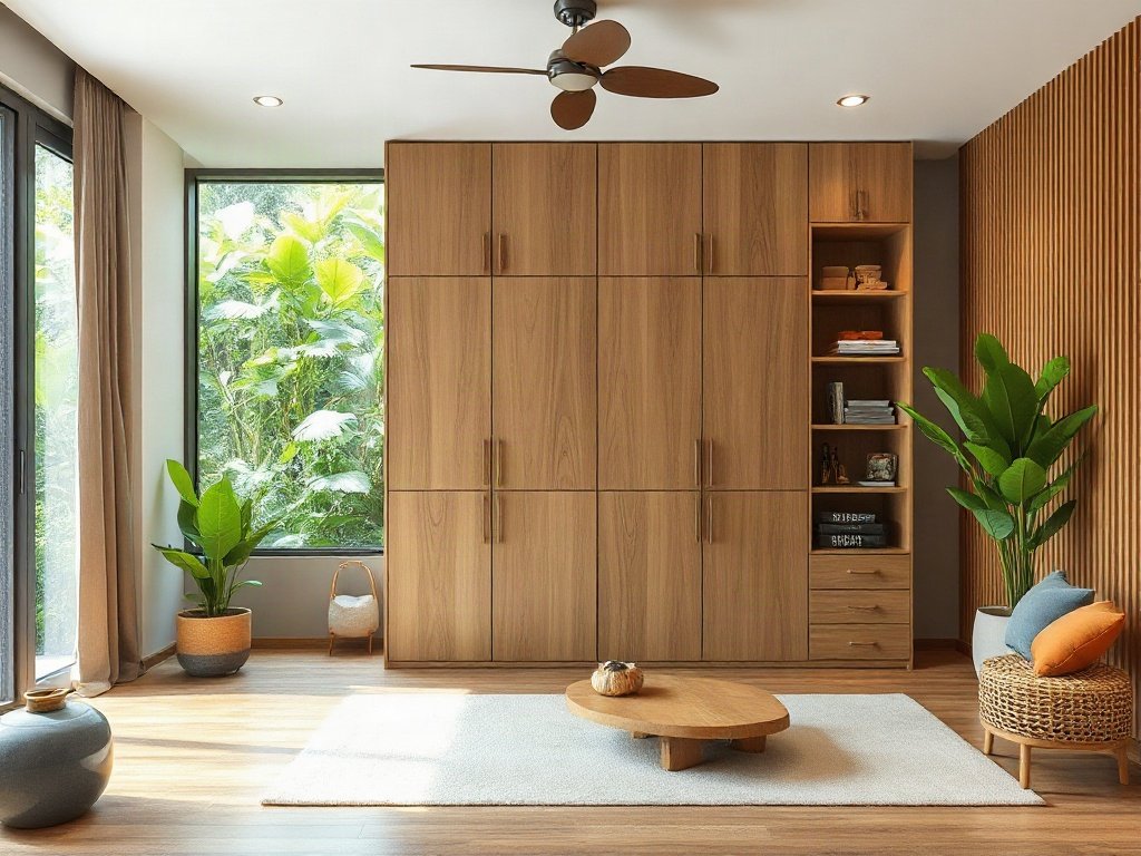 Tủ quần áo gỗ thân thiện môi trường trong ngôi nhà Việt Nam