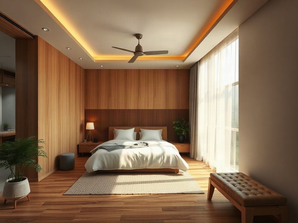 Nội thất nhấn mạnh gỗ tự nhiên ở Việt Nam, ánh sáng chân thực