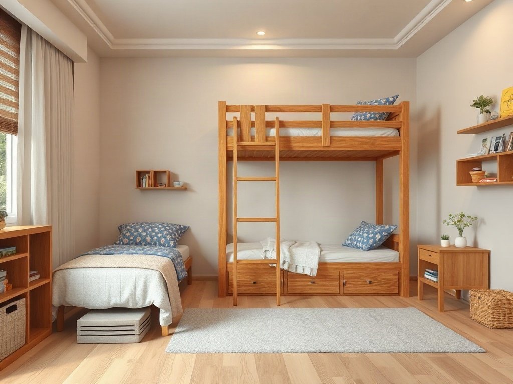 Sự hài hòa giữa giải trí và nghỉ ngơi trong phòng trẻ em Việt Nam với giường tầng