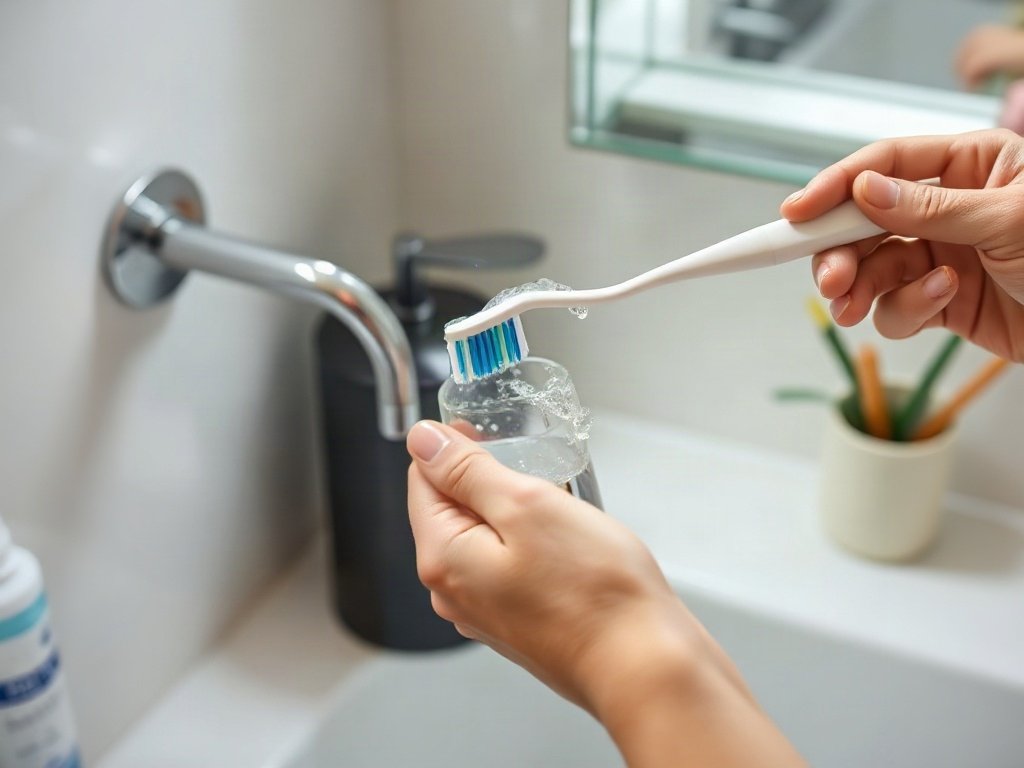 Khử trùng bàn chải đánh răng bằng nước nóng