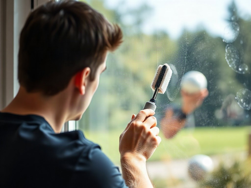 Kiểm tra cửa sổ sau khi vệ sinh để không còn vết bẩn