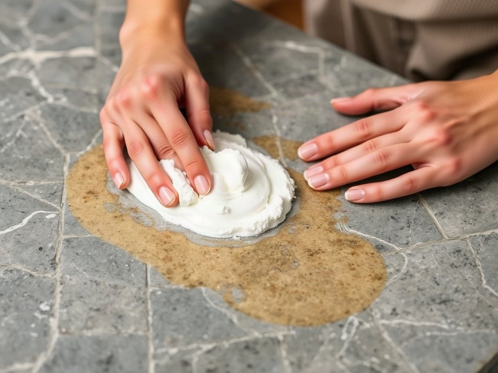 Loại bỏ vết bẩn trên đá bằng bột baking soda