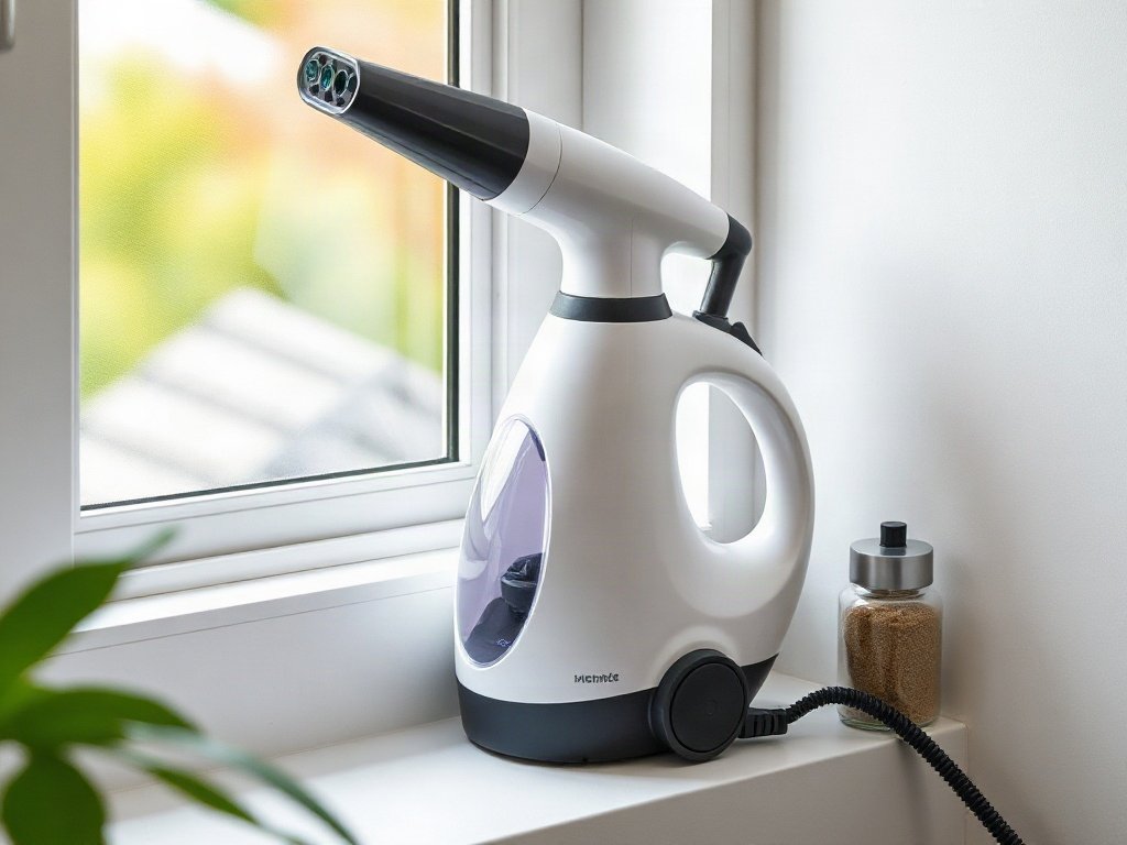 Máy hấp nhỏ gọn cạnh cửa sổ tiện dụng.