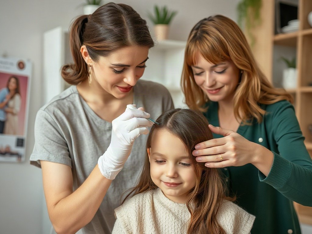 Mẹ gỡ kẹo cao su trên tóc con gái bằng phương pháp điều trị