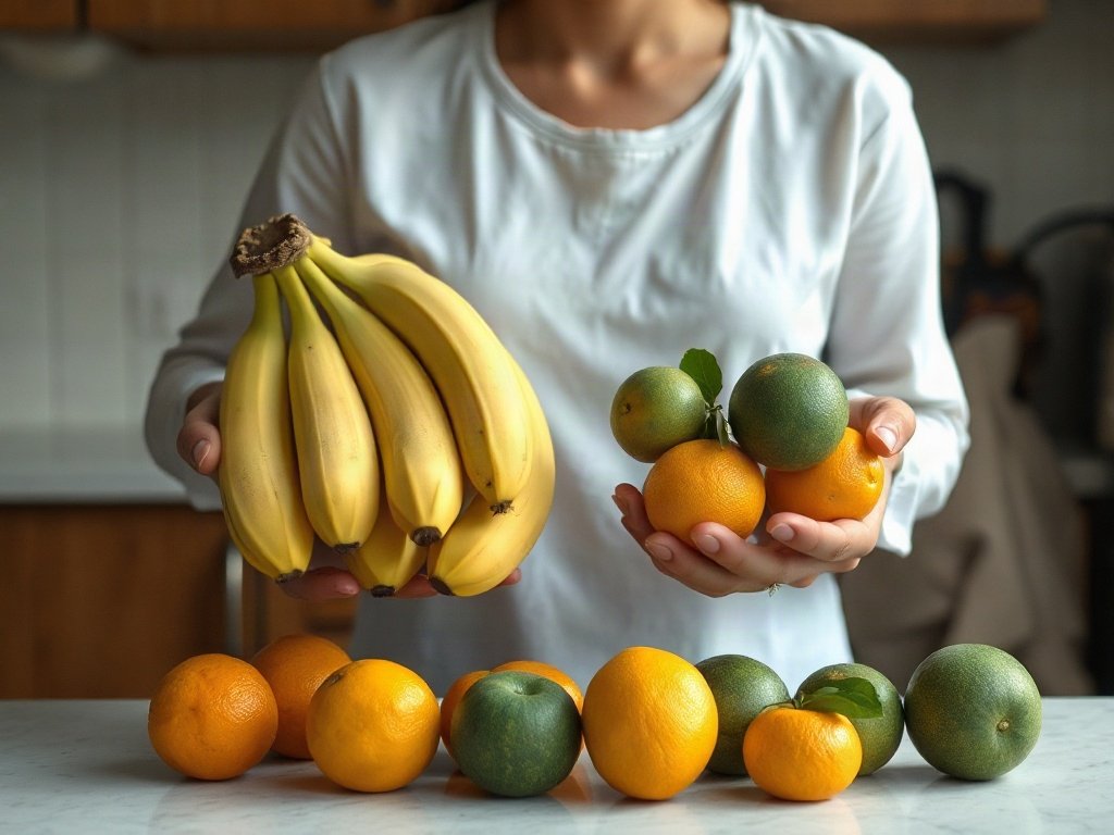 Nên để riêng chuối và cam trên bếp