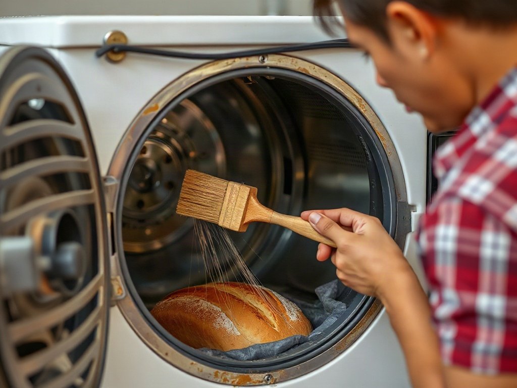Người Việt dùng chổi cọ máy làm bánh mì.