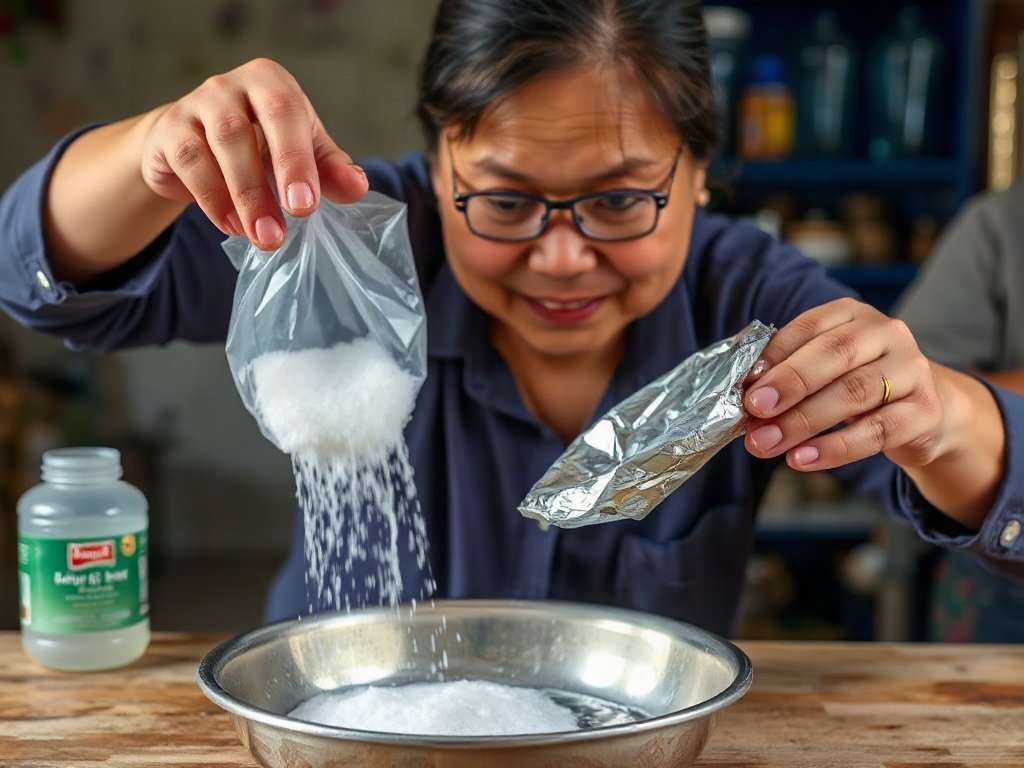 Người Việt làm sạch bạc với baking soda và giấy bạc.