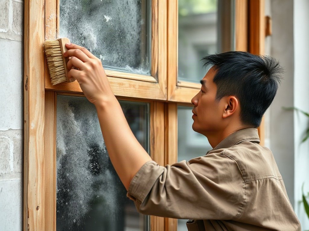 Người Việt Nam loại bỏ bụi bẩn trên khung cửa sổ