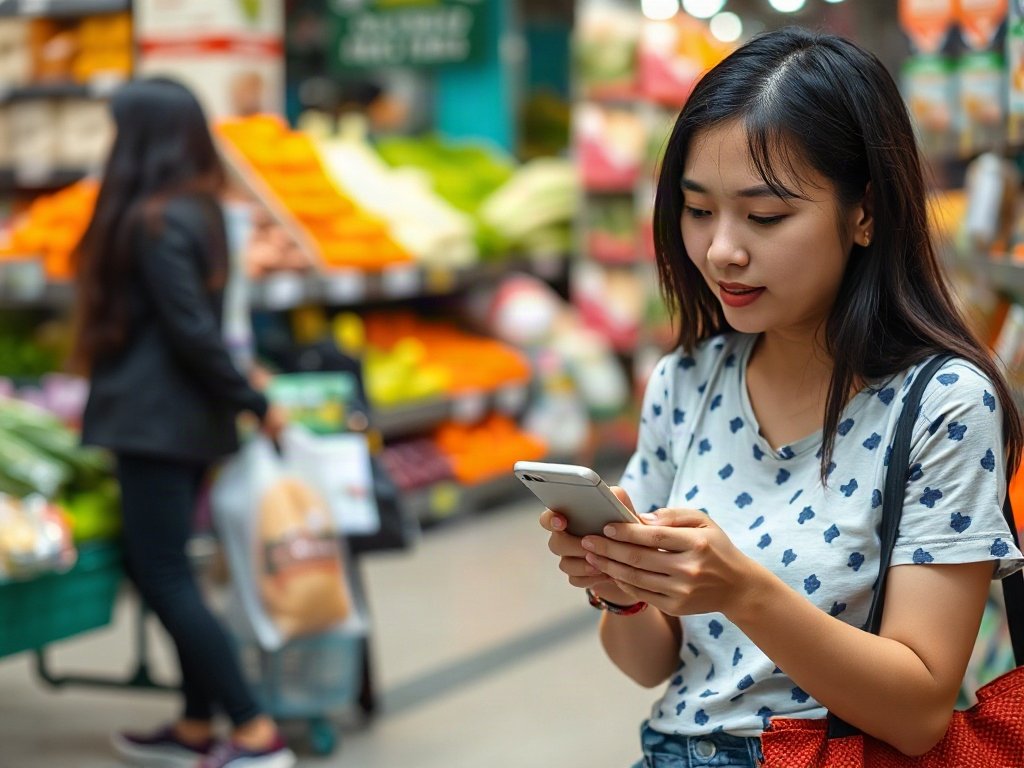 Người Việt sử dụng ứng dụng điện thoại để mua sắm thực phẩm