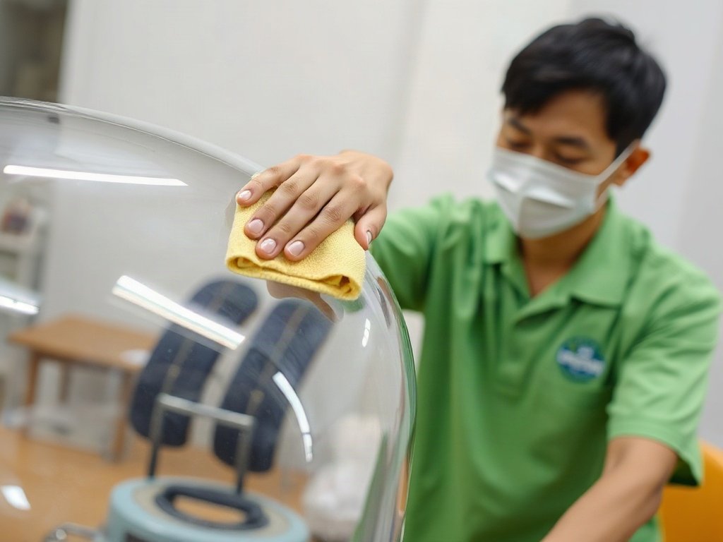 Người Việt sử dụng vải để đánh bóng bề mặt nhựa trong