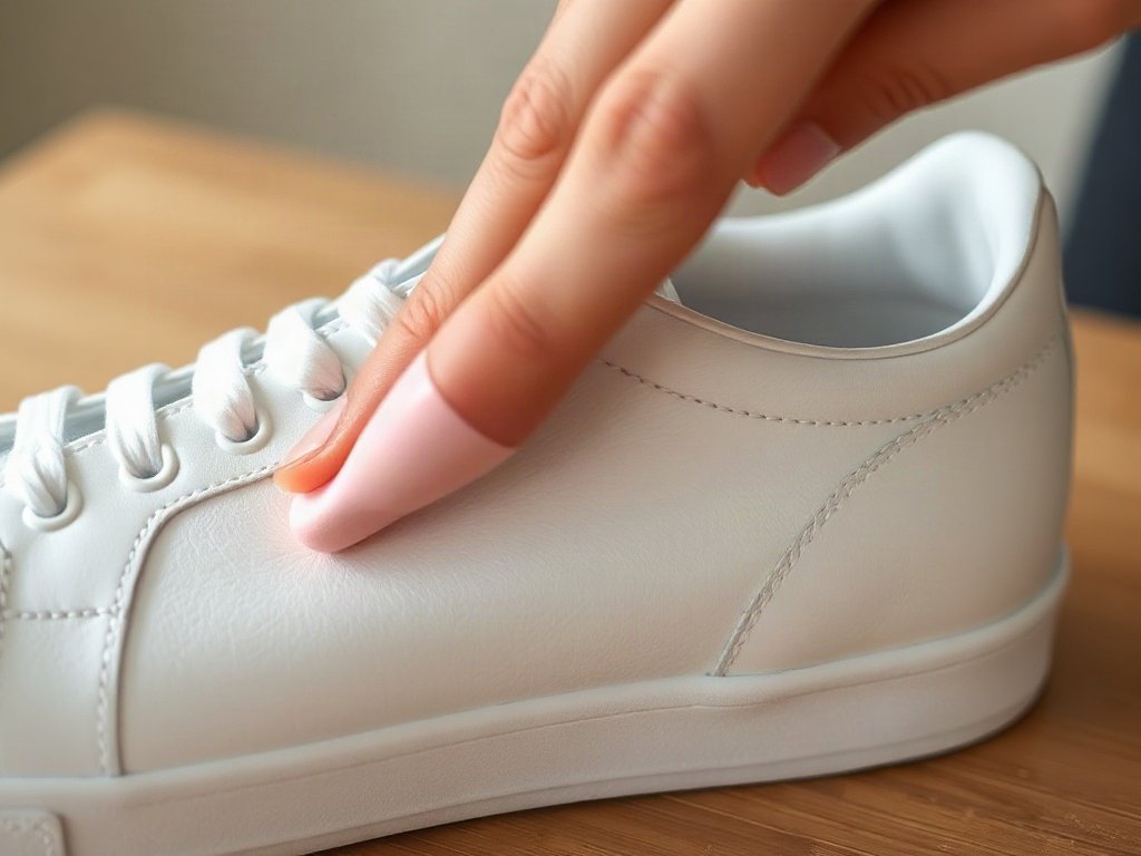 Xóa vết trầy trên giày sneaker trắng bằng cục tẩy hồng