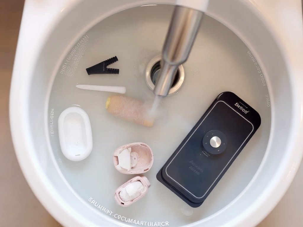 Chậu nước có xà phòng và các bộ phận nồi chiên đang ngâm.
