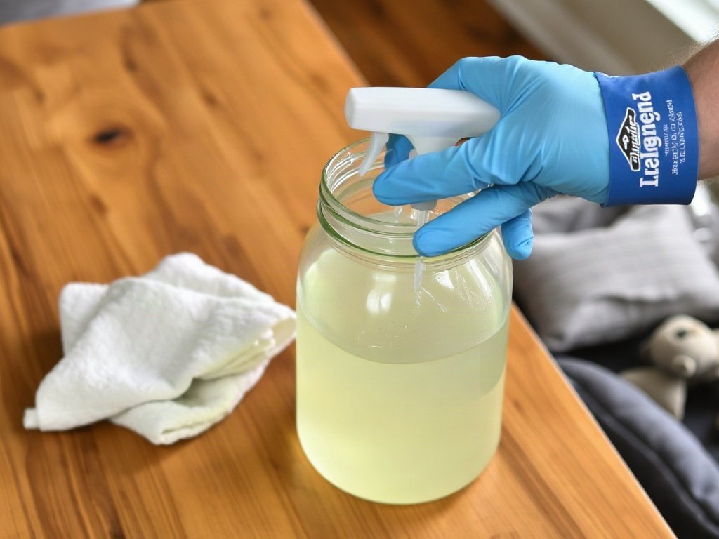 Chuẩn bị dung dịch tẩy rửa tự chế cho đồ gỗ.