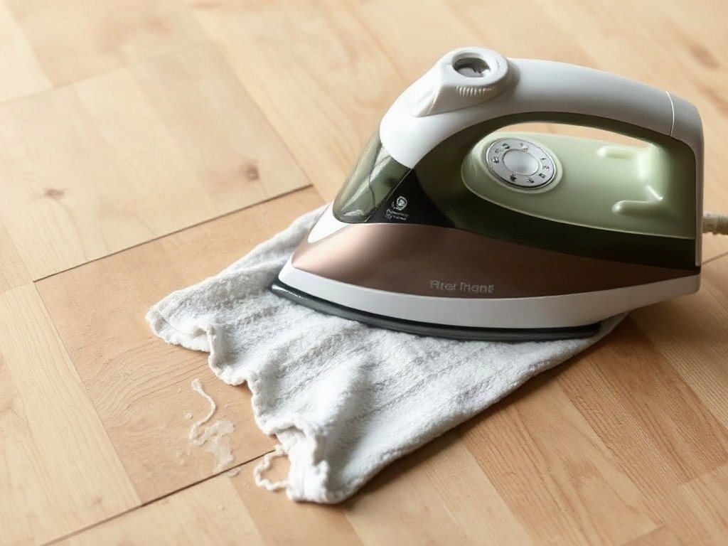 Dùng bàn là để nâng sáp nến khỏi gỗ.
