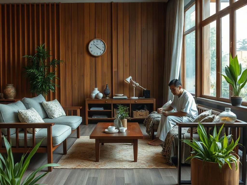 Gia đình Việt sử dụng nước vo gạo làm sạch bộ sofa phòng khách