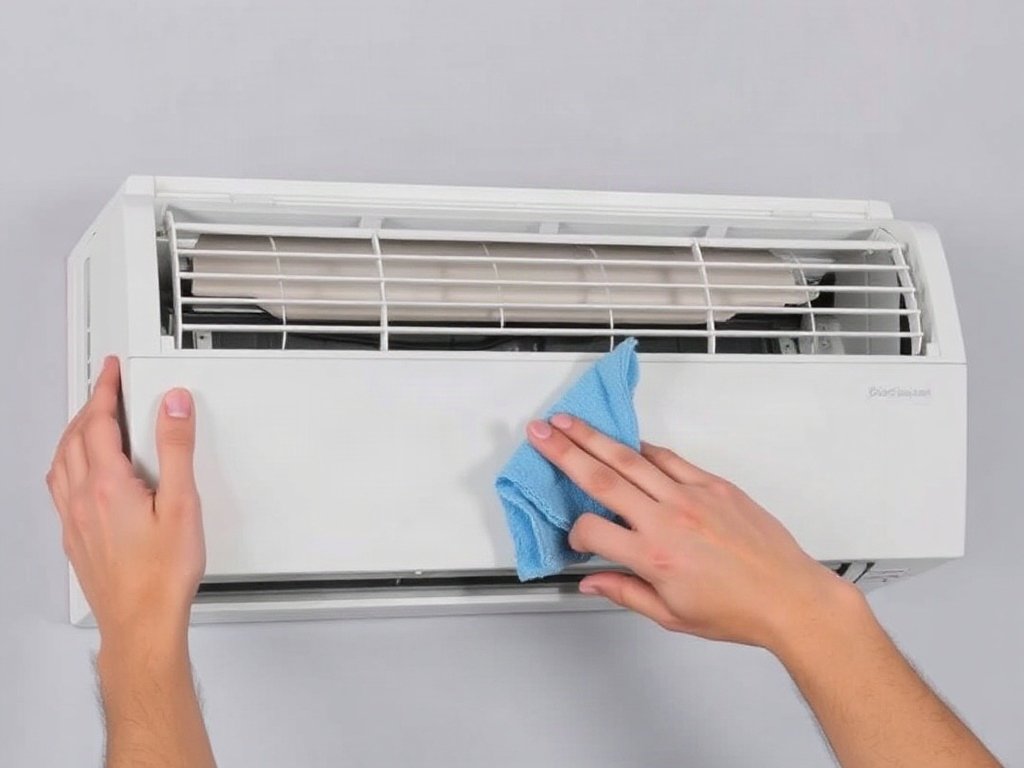Gỡ bỏ mặt trước của máy lạnh treo tường để làm sạch.