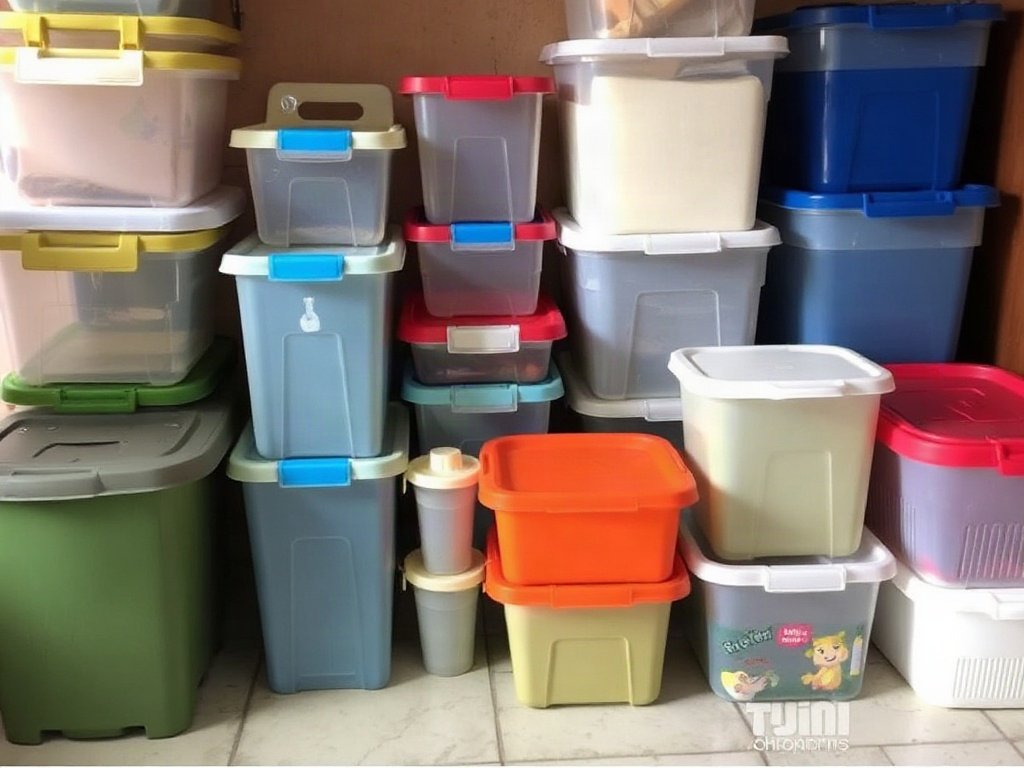 Hộp nhựa được sử dụng trong gia đình Việt Nam đã được làm sạch.