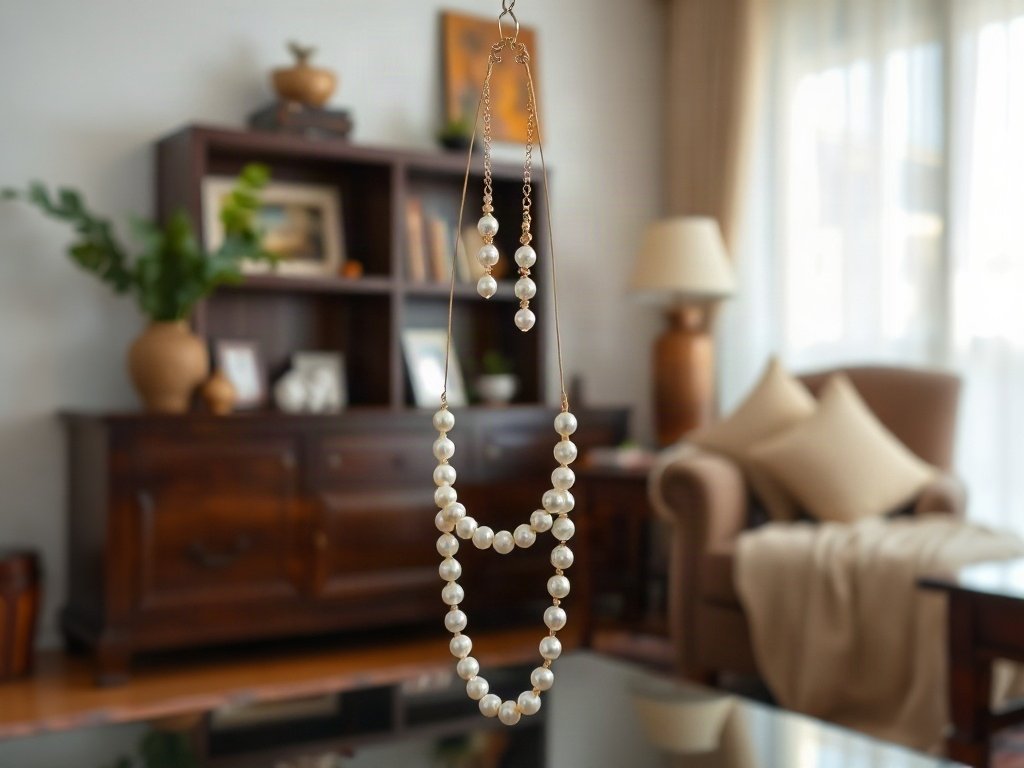 Toàn cảnh đồ trang sức ngọc trai trong không gian sống.