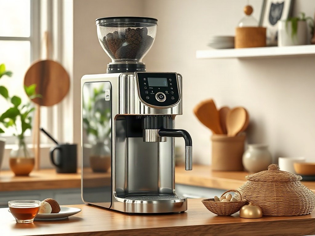 Máy pha cà phê tự động trong không gian bếp Việt Nam hiện đại