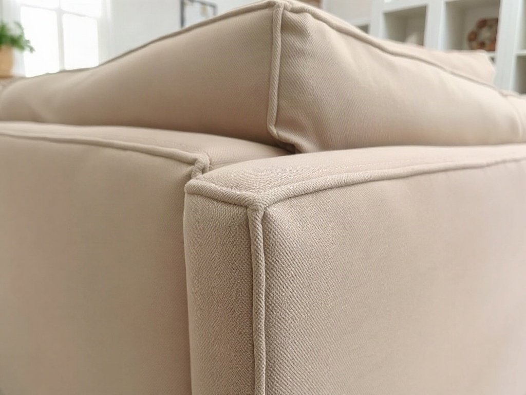 Chi tiết kết cấu ghế sofa da, nhấn mạnh đường may và phụ kiện.