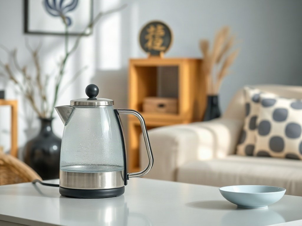 Ấm siêu tốc phối hợp với nội thất và phong thủy trong phòng.