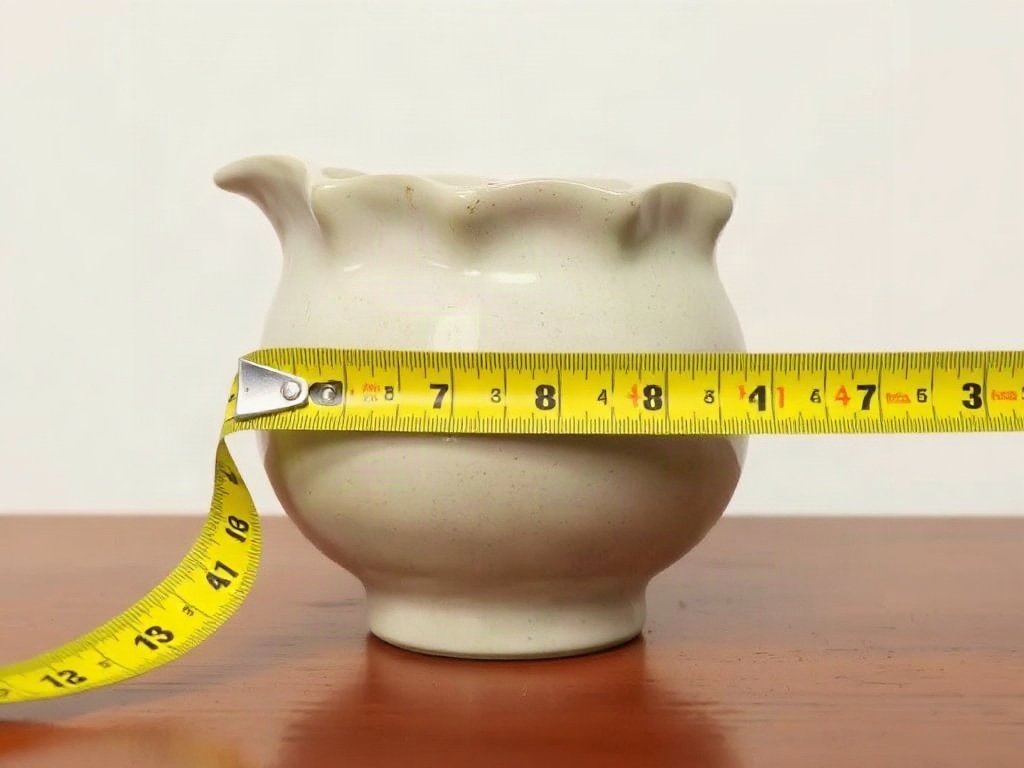 Đồ gốm sứ với thước đo kích thước sử dụng