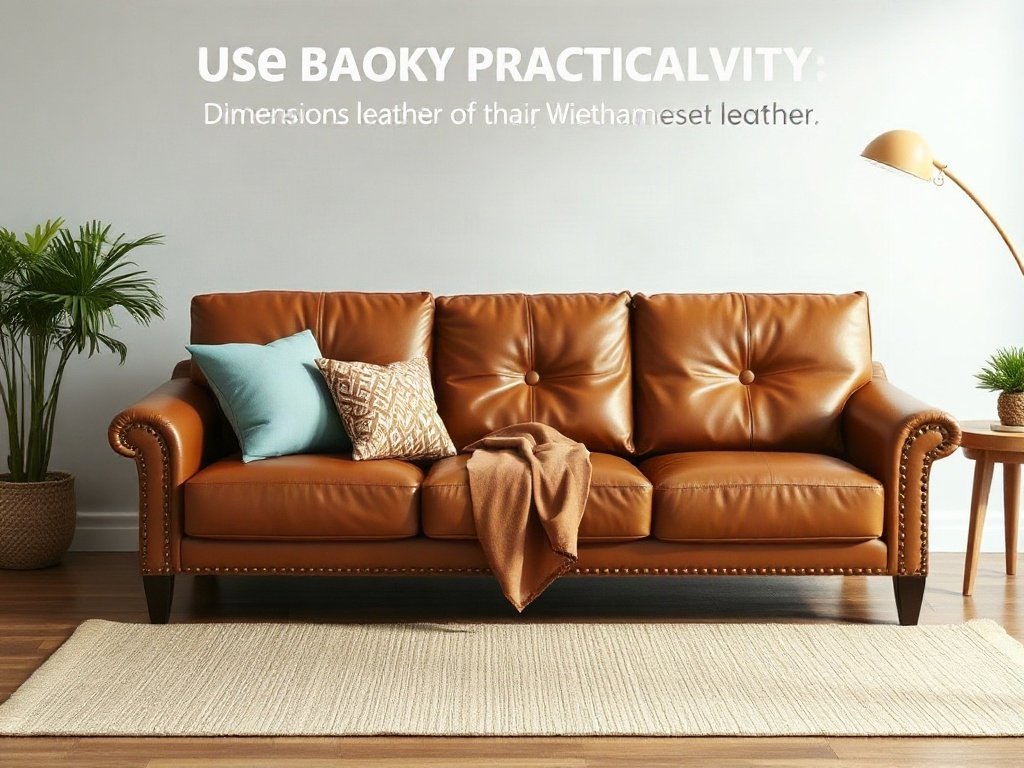 Sofa da trong không gian sống Việt, thể hiện kích thước và công năng.