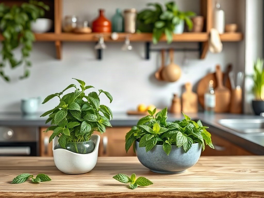 Bố cục lá bạc hà và mẹo làm sạch nhà bếp
