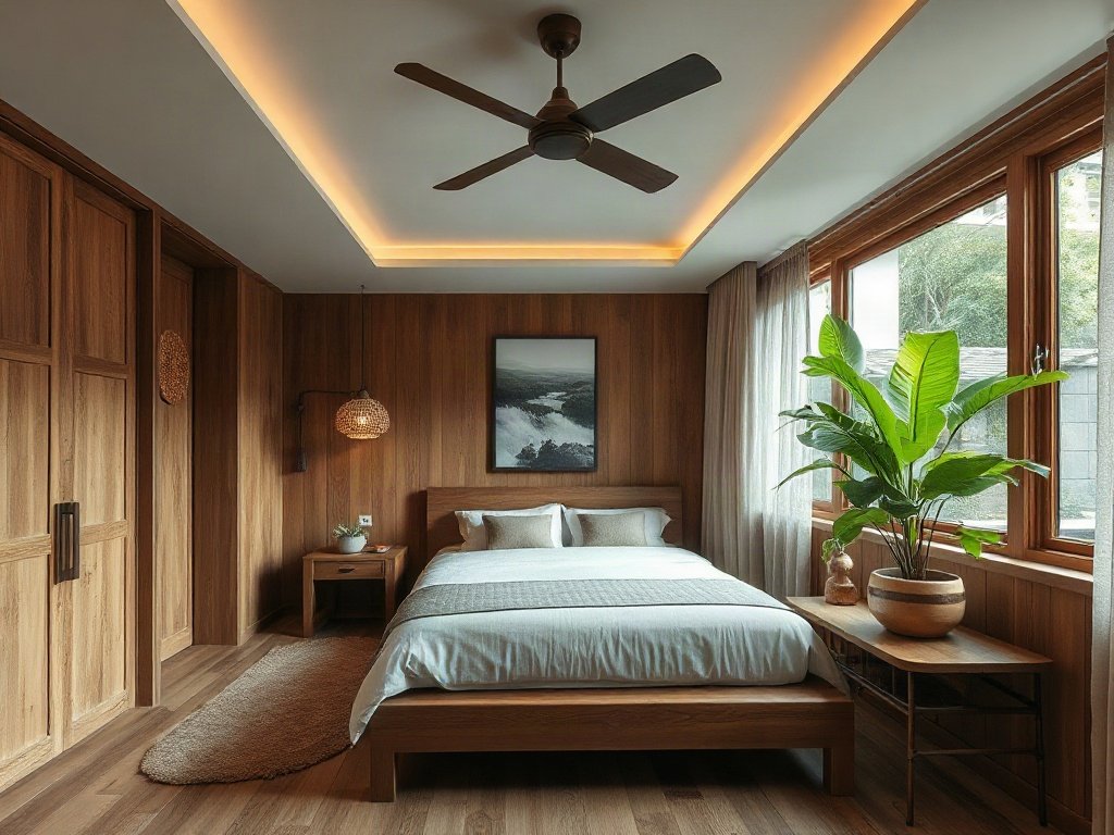 Thiết kế phòng ngủ mộc mạc với gỗ tại Việt Nam