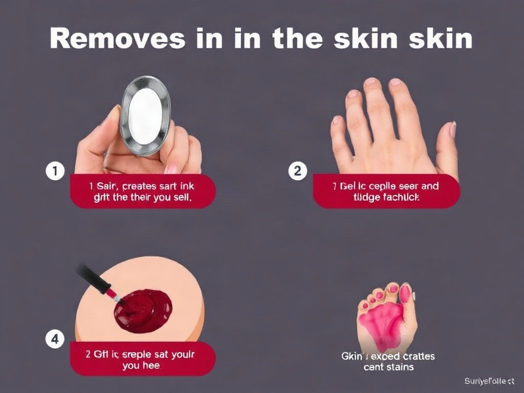 Infographic hướng dẫn các bước tẩy mực trên da