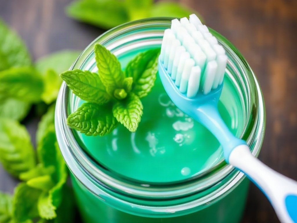 Kem đánh răng bạc hà tự làm với bàn chải
