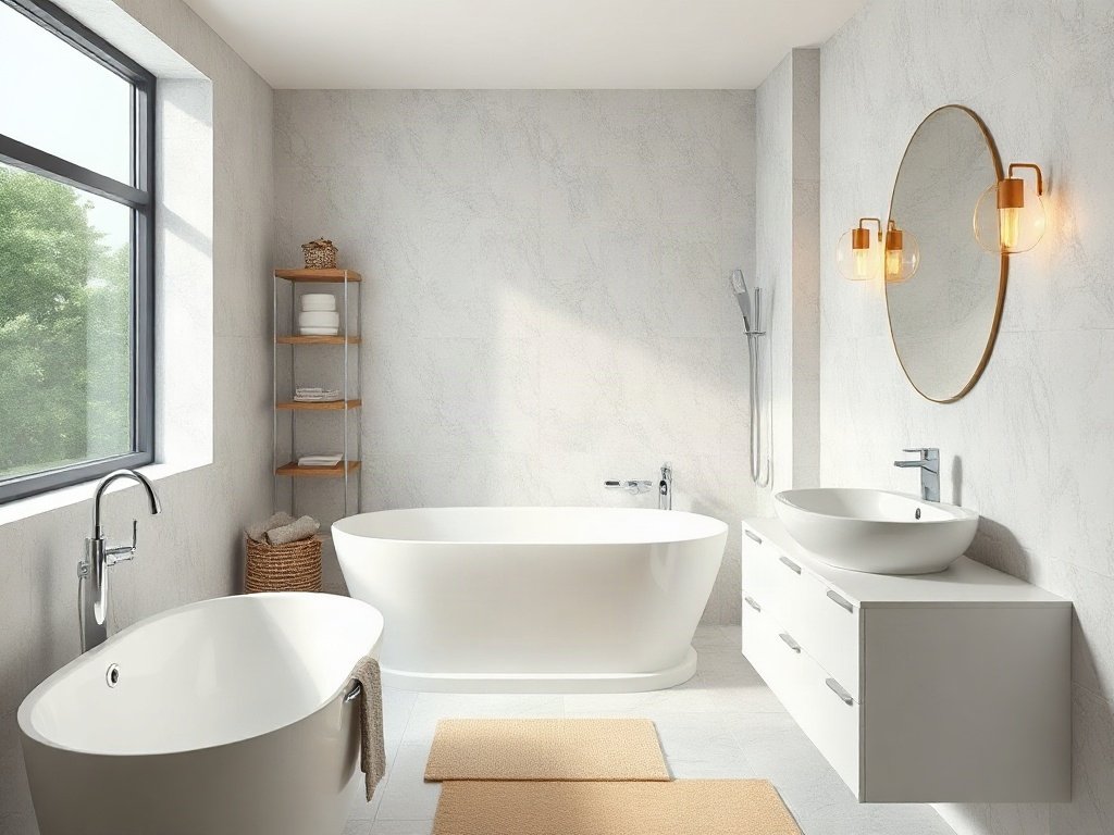 Không gian nhà tắm hiện đại sạch sẽ và phong cách