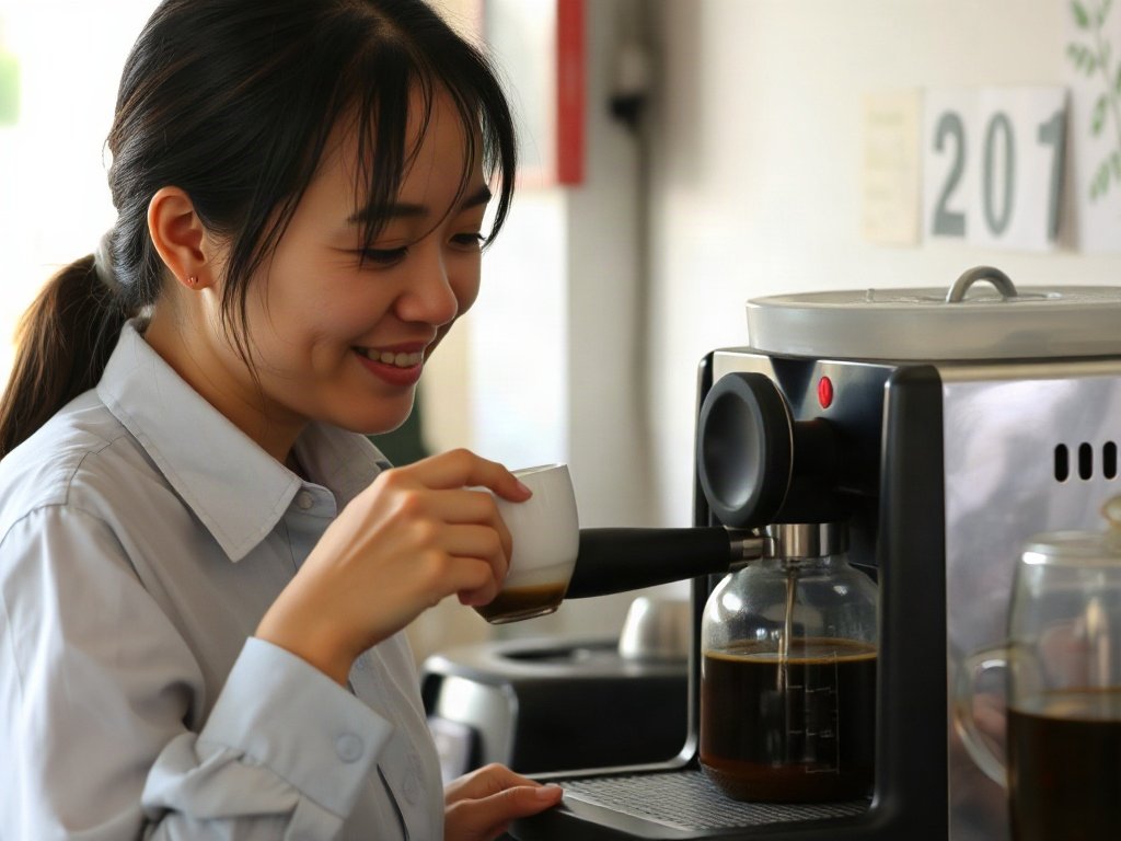 Người dùng Việt thưởng thức cà phê từ máy đã vệ sinh.