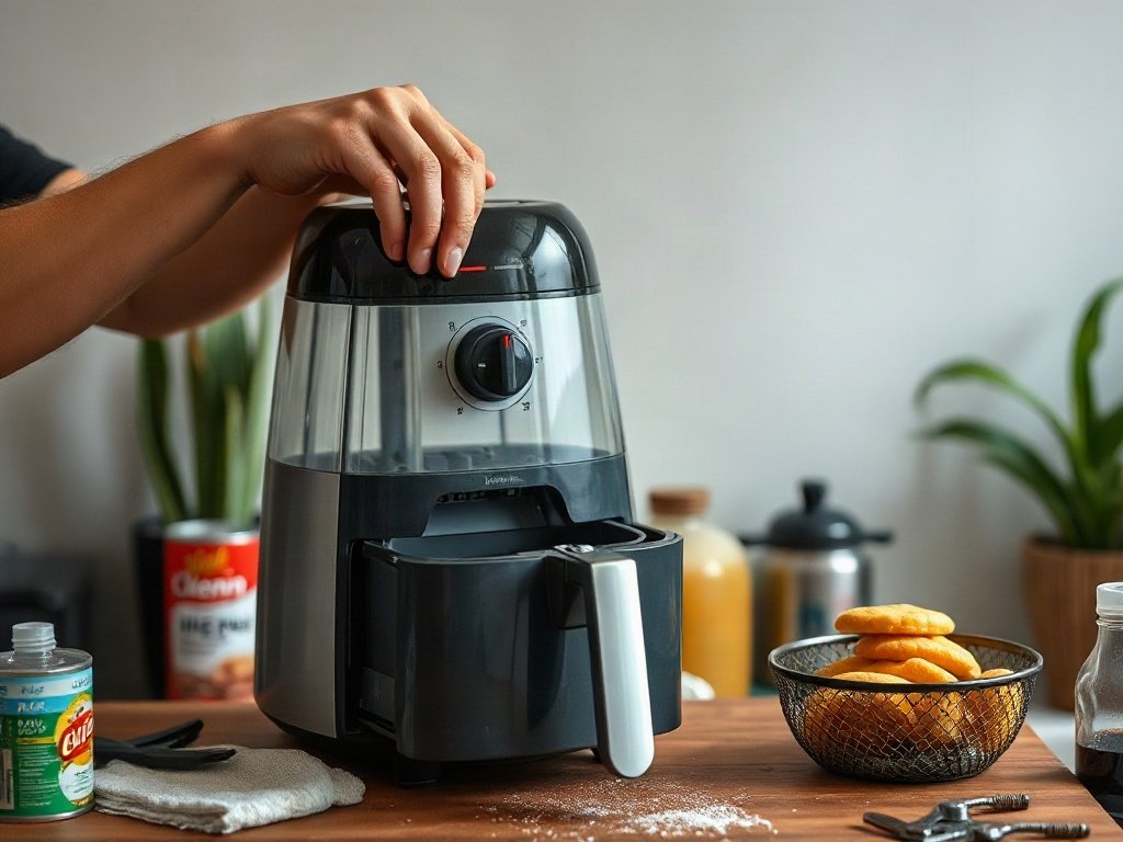 Người Việt bắt đầu tháo rời nồi chiên không dầu để làm sạch.