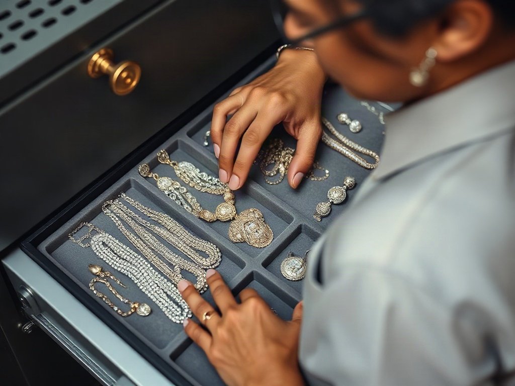 Người Việt sắp xếp trang sức vàng trắng trong ngăn kéo kiểu locker