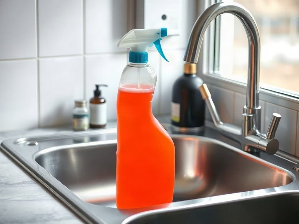 Sản phẩm tẩy rửa bồn rửa bát trong nhà bếp Việt Nam.