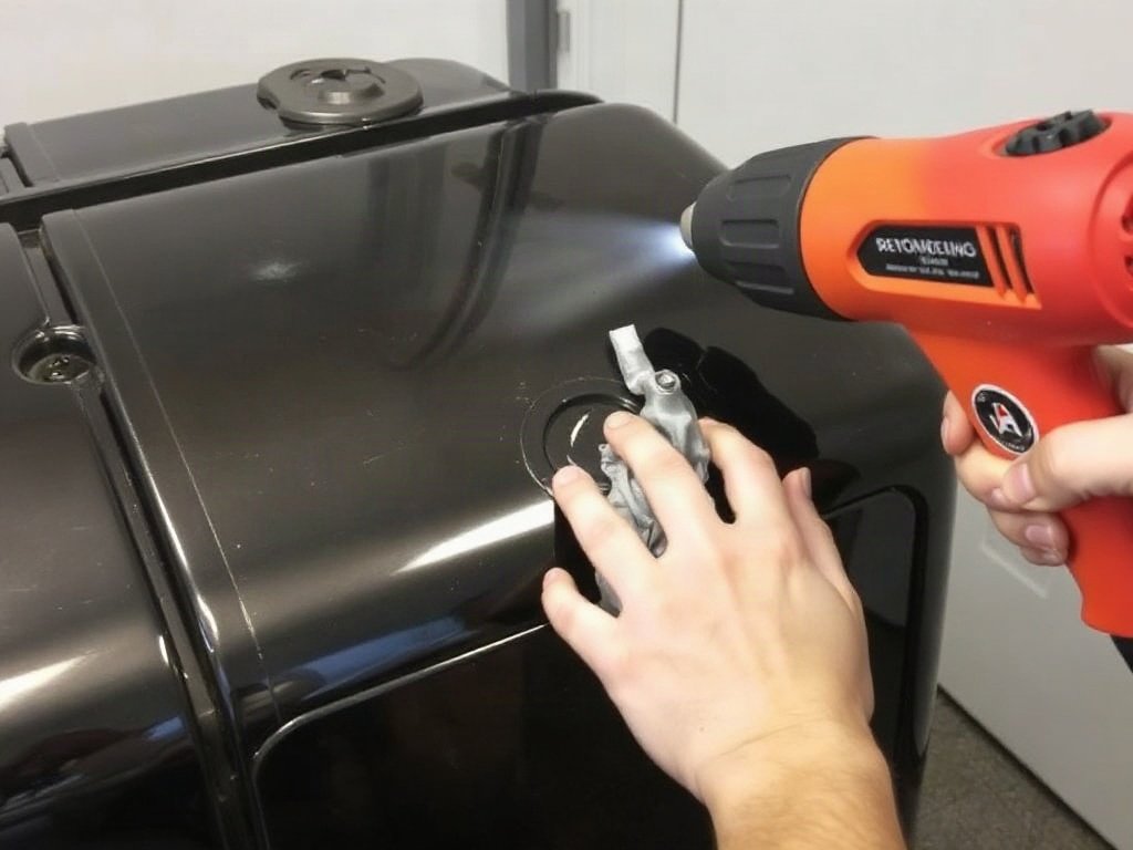 Sử dụng máy khò nhiệt để loại bỏ vết xước trên nhựa