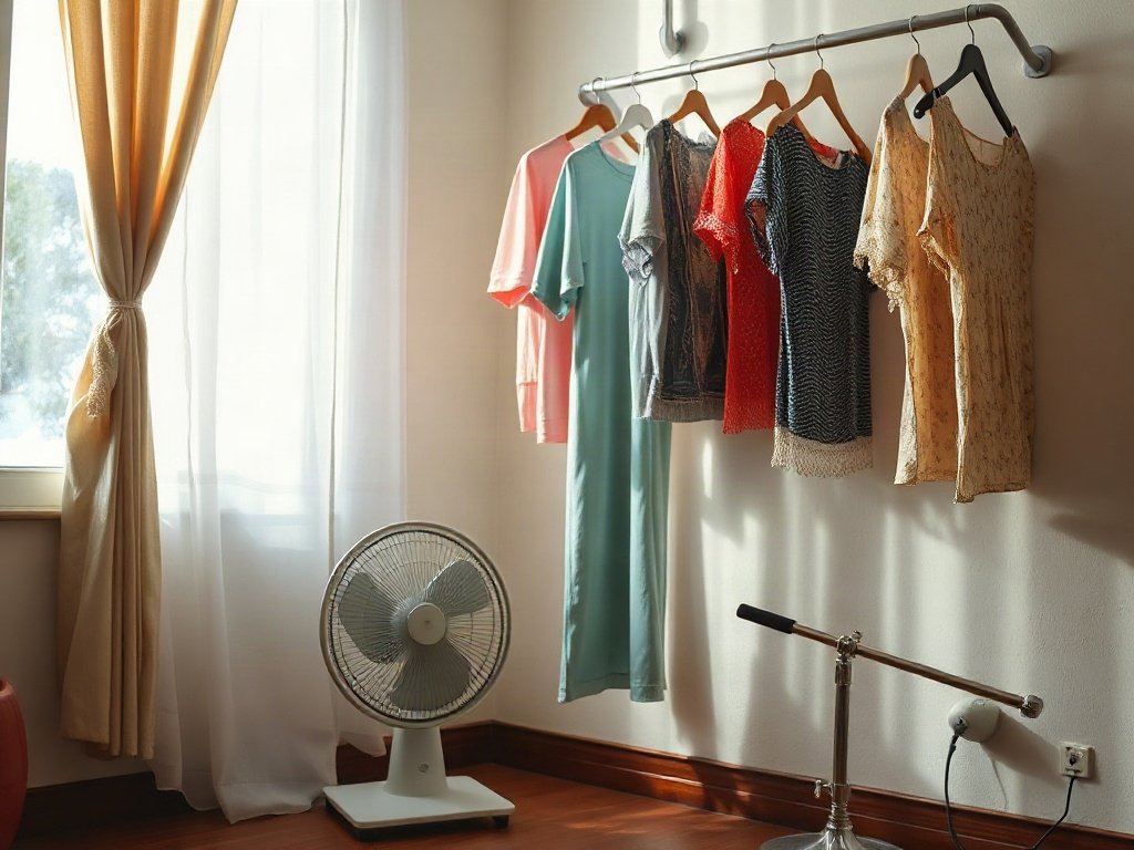 Sử dụng quạt để làm bay mùi thuốc lá trên quần áo